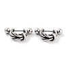 Knot 316 Surgical Stainless Steel Shield Barbell Hoop Earrings EJEW-Z050-48AS-1