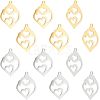 12Pcs 2 Colors 201 Stainless Steel Pendants STAS-UN0040-19-1