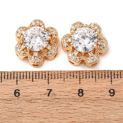Brass Micro Pave Clear Cubic Zirconia Beads CU-CBAEC99-32G-01-1