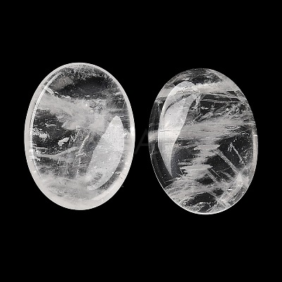 Natural Quartz Crystal Oval Worry Stone G-R487-01B-1
