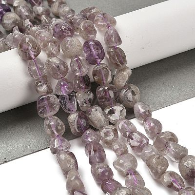 Natural Purple Phantom Quartz Purple Lodolite Quartz Beads Strands G-P497-01E-39A-1