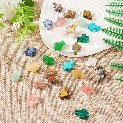 30Pcs 15 Styles Natural & Synthetic Mixed Gemstone Beads G-TA0002-13-1