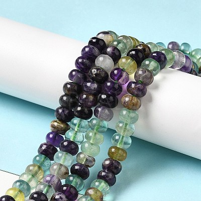 Natural Colorful Fluorite Beads Strands G-D481-19B-1