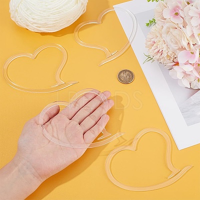 8Pcs Acrylic Heart Yarn Storage Ring TOOL-BC0002-81-1
