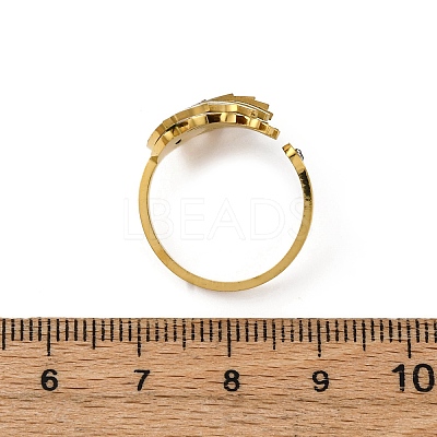 304 Stainless Steel with Rhinestone Open Rings RJEW-Q020-02G-1