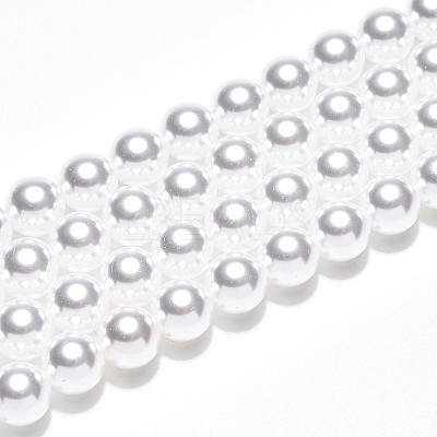 Baking Paint Pearlized Glass Pearl Bead Strands HY-N002-6mm-A12-1