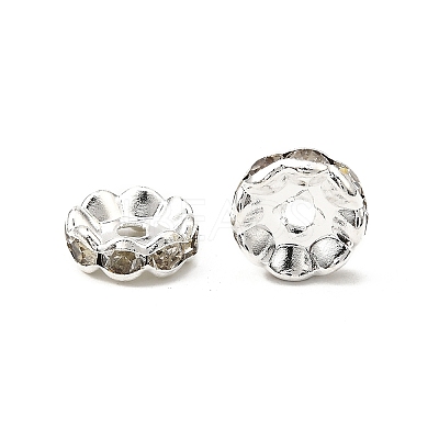 Brass Rhinestone Spacer Beads RB-A014-L10mm-01S-1