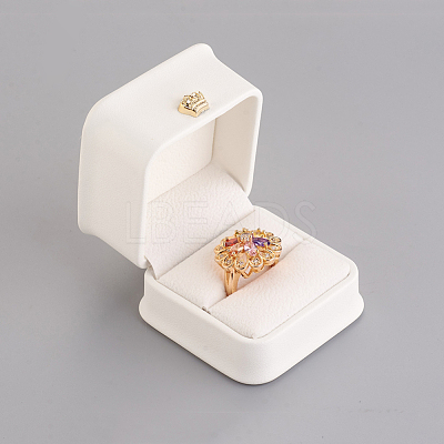 PU Leather Ring Gift Boxes X-LBOX-L005-A03-1