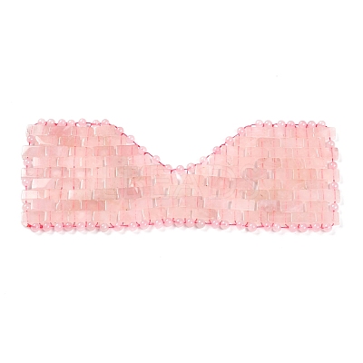 Natural Rose Quartz Woven Eye Mask AJEW-P074-11C-1