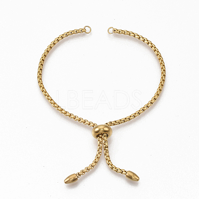 Ion Plating(IP) Adjustable 304 Stainless Steel Slider Bracelets Making X-STAS-T050-030G-1