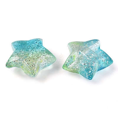 Gradient Color Transparrent Acrylic Eoropean Beads OACR-P024-03-03-1