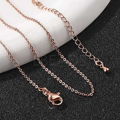 Brass Cable Chain Necklaces X-MAK-P011-01RG-1