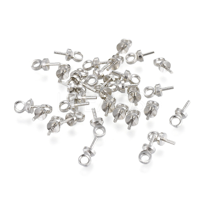 Brass Cup Pearl Peg Bails Pin Pendants KK01-1
