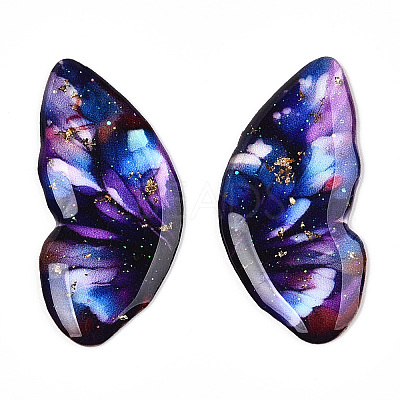 Epoxy Resin Butterfly Wings Cabochons CRES-N035-02A-1