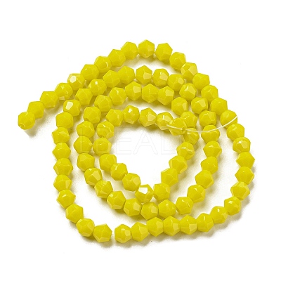 Opaque Solid Color Electroplate Glass Beads Strands GLAA-F029-P4mm-C05-1