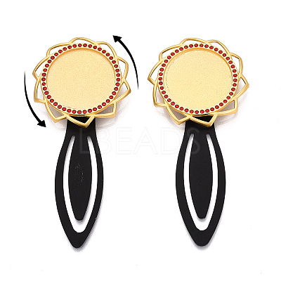 Alloy & Iron Bookmark Cabochon Settings PALLOY-N184-10G-1