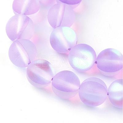 Synthetic Moonstone Beads Strands G-R375-6mm-A02-1