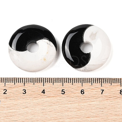 Natural Obsidian & Howlite Yin-yang Pendants FIND-Q109-01-1