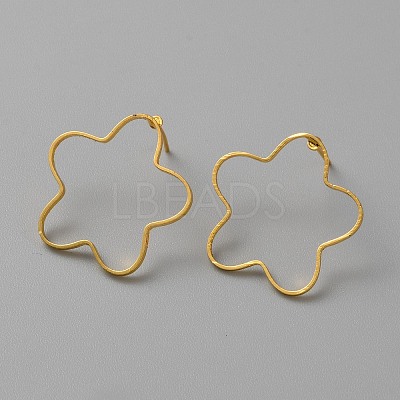 Golden Brass Hollow Geometry Stud Earrings EJEW-WH0012-127H-1