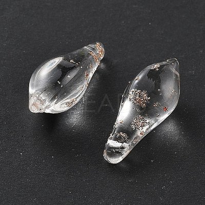 Handmade Gold Sand Lampwork Beads LAMP-M024-01G-1
