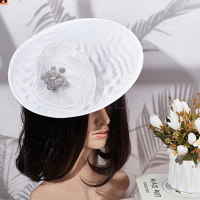 Linen Mini Hat Fascinator Base AJEW-WH0561-32B-1