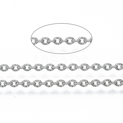Non-Tarnish 3.28 Feet 304 Stainless Steel Chains X-CHS-S001-12A-P-1