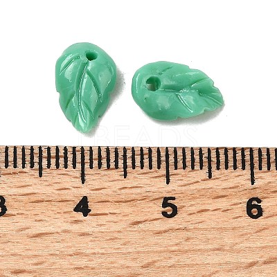 Synthetic Coral Dyed Leaf Charms CORA-Q034-01-05-1