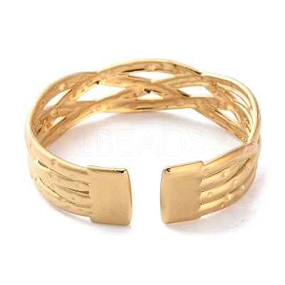304 Stainless Steel Cuff Bangles for Women BJEW-K263-05G-05-1