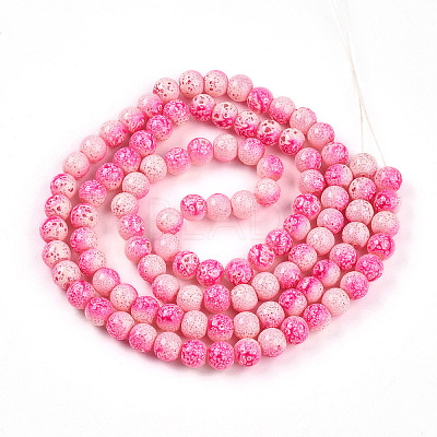 Transparent Baking Paint Glass Beads Strands DGLA-N009-8mm-01-1