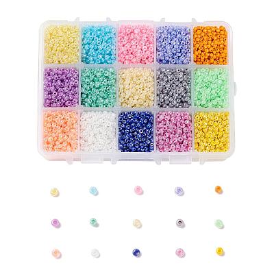 15 Colors Glass Seed Beads SEED-JP0007-02-1