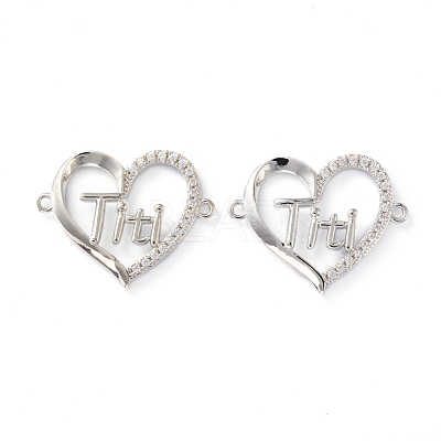 Brass Micro Pave Clear Cubic Zirconia Links ZIRC-Z007-15P-1