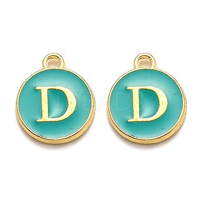 Golden Plated Alloy Enamel Charms ENAM-Q437-15D-1
