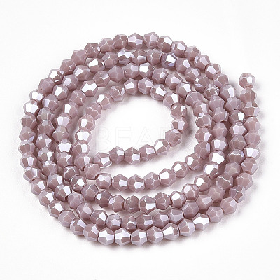 Opaque Solid Color Electroplate Glass Beads Strands EGLA-A039-P2mm-A13-1