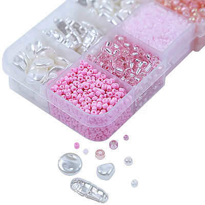 DIY 10 Style ABS & Acrylic Beads Jewelry Making Finding Kit DIY-N0012-05A-1
