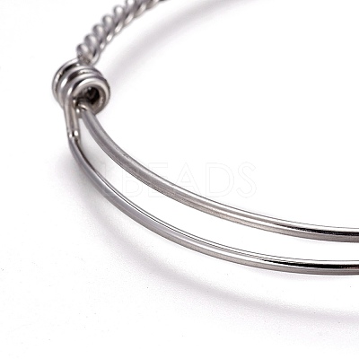 Adjustable Twisted Stainless Steel Expandable Bangle Making BJEW-XCP0002-09P-1