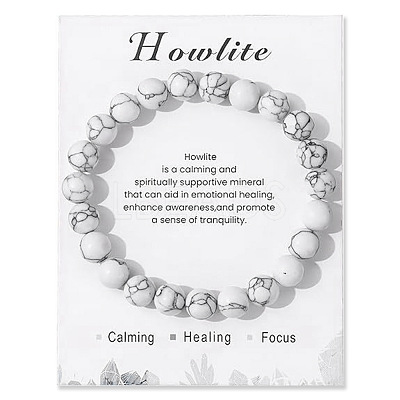 Synthetic Howlite Beaded Stretch Bracelets PW-WG7FE75-22-1-1
