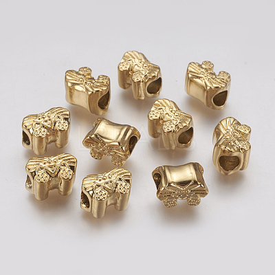Ion Plating(IP) 304 Stainless Steel European Beads STAS-J022-016G-1