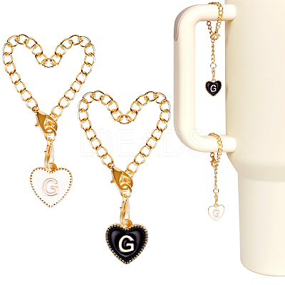2 Sets Alloy Enamel Cup Pendant Decorations HJEW-SC0001-56G-1