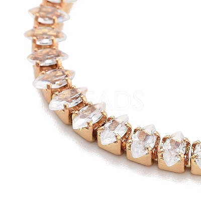 Brass Pave Clear Cubic Zirconia Horse Eye Box Chain Slider Bracelets BJEW-YWC0002-06A-G-1