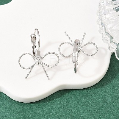 Bowknot Brass Leverback Earrings EJEW-A150-04A-P-1