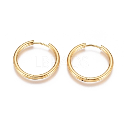 Ion Plating(IP) 304 Stainless Steel Huggie Hoop Earrings EJEW-G272-01-20mm-G-1