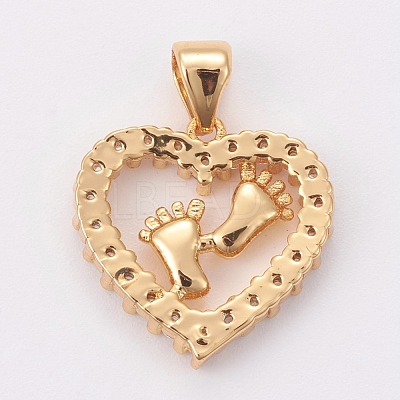 Brass Micro Pave Cubic Zirconia Pendants ZIRC-K076-08G-1