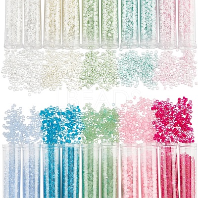 3500Pcs 10 Colors Glass Cylinder Beads SEED-NB0001-78-1