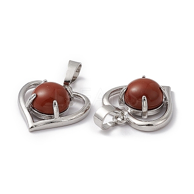 Natural Red Jasper Pendants G-P484-04P-07-1