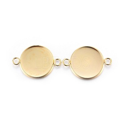 201 Stainless Steel Cabochon Connector Settings STAS-F191-15G-F-1