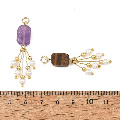 Natural Mixed Stone Pendants PALLOY-JF06063-1