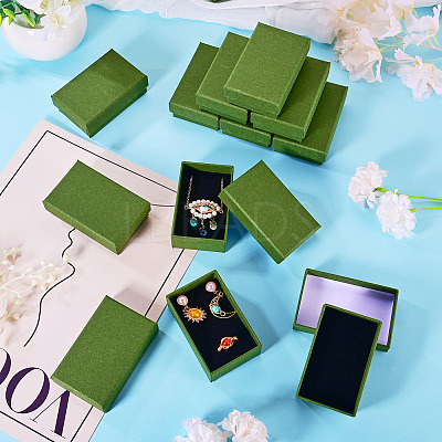 12Pcs Cardboard Paper Jewelry Storage Boxes with Sponge CON-TA0001-43D-1