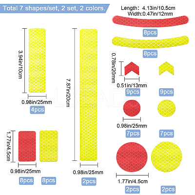 2 Sheet 2 Color Waterproof Plastic Reflective Sticker DIY-GF0004-87-1