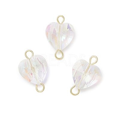 Faceted Clear Glass Connector Charms PALLOY-JF04115-01-1