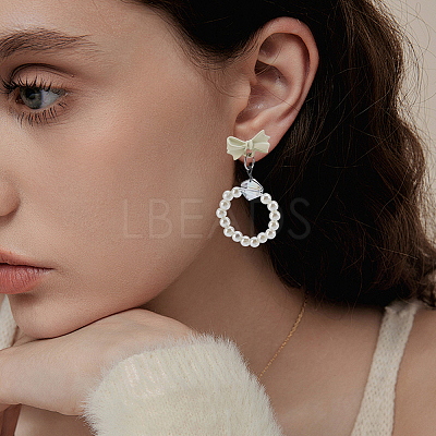 40Pcs 10 Colors Alloy Bowknot Stud Earring Findings EJEW-GA0001-13-1